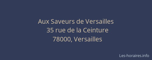 Aux Saveurs de Versailles