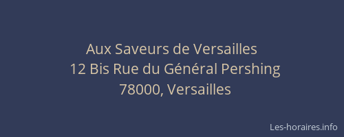 Aux Saveurs de Versailles