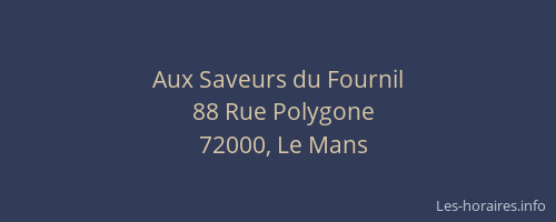 Aux Saveurs du Fournil