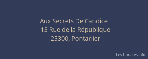 Aux Secrets De Candice