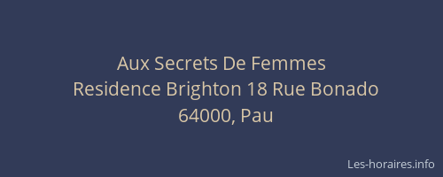 Aux Secrets De Femmes