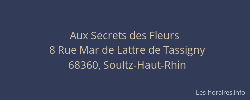 Aux Secrets des Fleurs