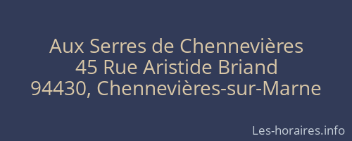 Aux Serres de Chennevières
