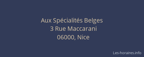 Aux Spécialités Belges