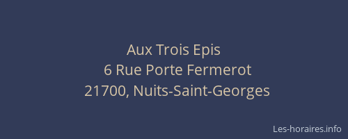 Aux Trois Epis