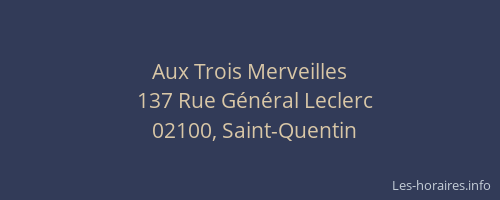 Aux Trois Merveilles