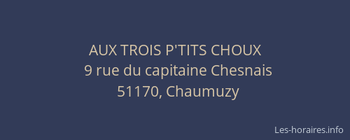 AUX TROIS P'TITS CHOUX