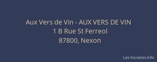 Aux Vers de Vin - AUX VERS DE VIN