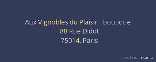 Aux Vignobles du Plaisir - boutique