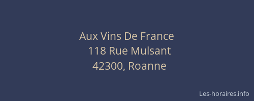 Aux Vins De France