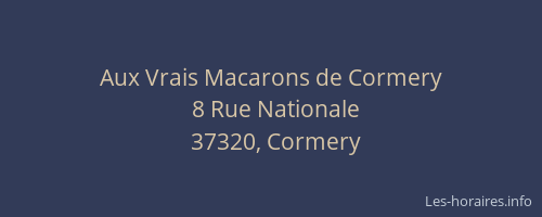 Aux Vrais Macarons de Cormery