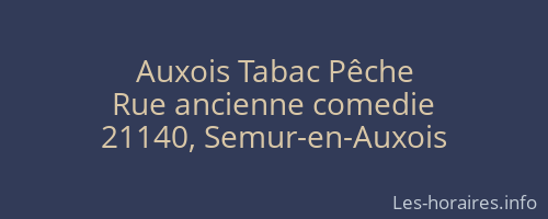 Auxois Tabac P&ecirc;che