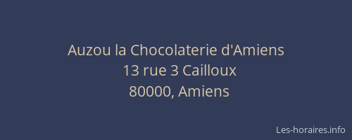 Auzou la Chocolaterie d'Amiens