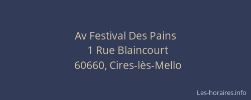 Av Festival Des Pains