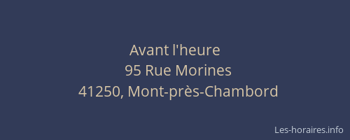 Avant l'heure