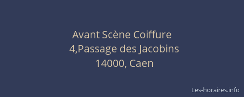 Avant Scène Coiffure