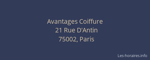 Avantages Coiffure