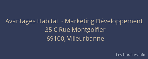 Avantages Habitat  - Marketing Développement