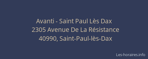 Avanti - Saint Paul Lès Dax