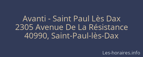 Avanti - Saint Paul Lès Dax