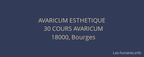 AVARICUM ESTHETIQUE