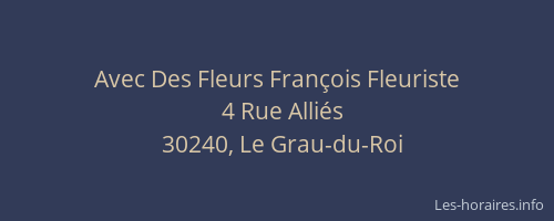 Avec Des Fleurs Fran&ccedil;ois Fleuriste