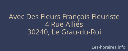 Avec Des Fleurs François Fleuriste