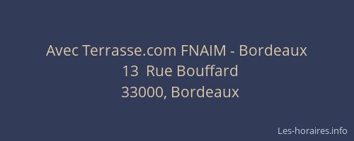 Avec Terrasse.com FNAIM - Bordeaux