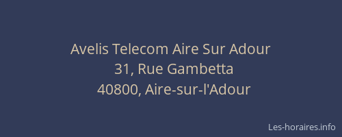Avelis Telecom Aire Sur Adour