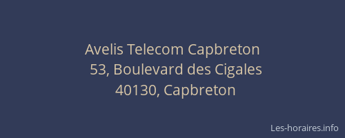 Avelis Telecom Capbreton