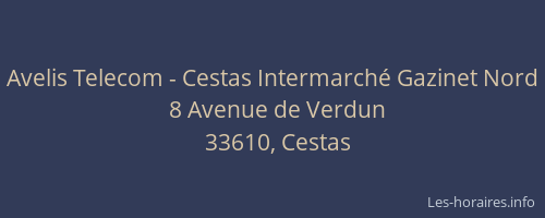 Avelis Telecom - Cestas Intermarché Gazinet Nord