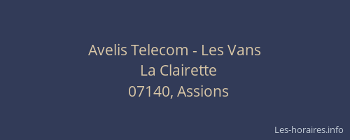Avelis Telecom - Les Vans