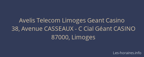 Avelis Telecom Limoges Geant Casino