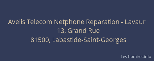 Avelis Telecom Netphone Reparation - Lavaur