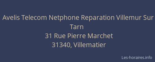 Avelis Telecom Netphone Reparation Villemur Sur Tarn