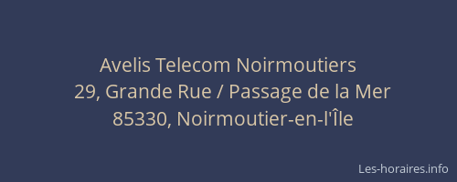 Avelis Telecom Noirmoutiers