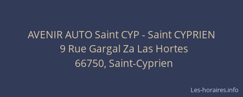 AVENIR AUTO Saint CYP - Saint CYPRIEN