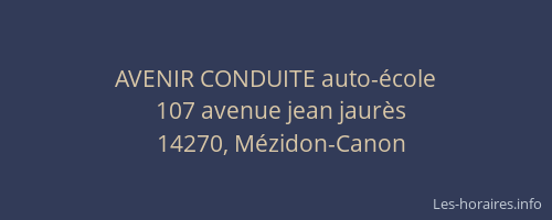 AVENIR CONDUITE auto-&eacute;cole