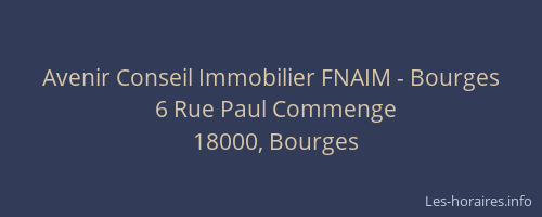Avenir Conseil Immobilier FNAIM - Bourges