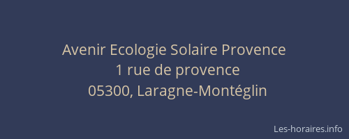 Avenir Ecologie Solaire Provence