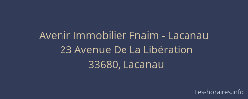 Avenir Immobilier Fnaim - Lacanau