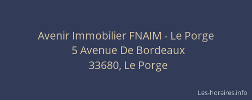 Avenir Immobilier FNAIM - Le Porge