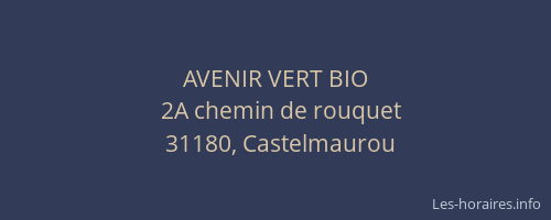 AVENIR VERT BIO