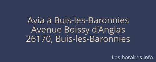 Avia à Buis-les-Baronnies
