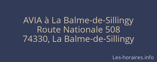 AVIA à La Balme-de-Sillingy