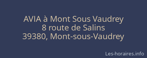 AVIA à Mont Sous Vaudrey