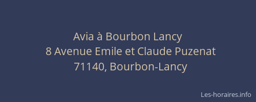 Avia &agrave; Bourbon Lancy