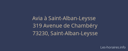 Avia à Saint-Alban-Leysse