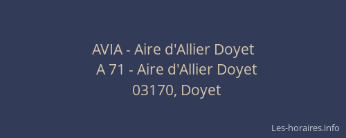 AVIA - Aire d'Allier Doyet