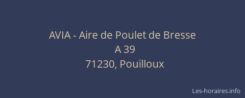 AVIA - Aire de Poulet de Bresse